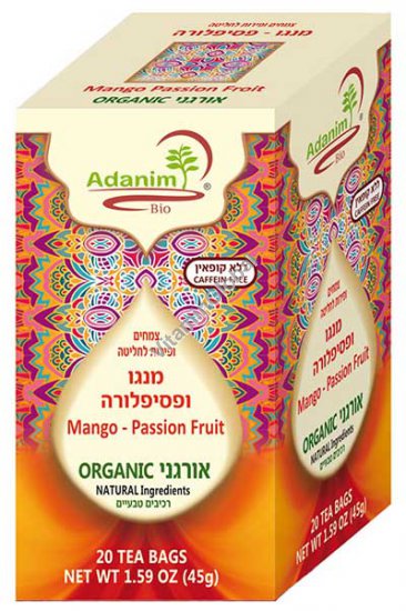 חליטת מנגו ופסיפלורה אורגני 20 שק\' - עדנים