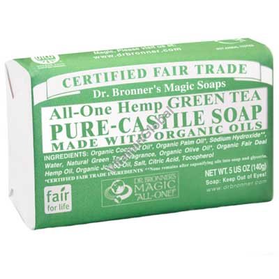 סבון טבעי אמיתי תה ירוק 140 גרם - ד"ר ברונר