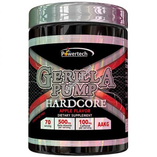 קדם אימון גורילה פאמפ הארדקור בטעם תפוח, כשר בד"ץ 210 גרם - פוורטק