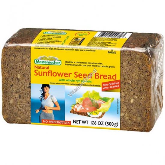 לחם שיפון מלא עם זרעי חמניות 500 גרם - מסטמכר