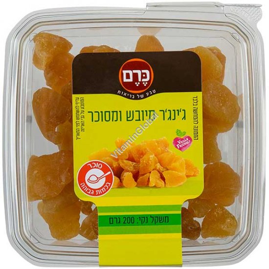 ג\'ינג\'ר מיובש ומסוכר 200 גרם - כרם