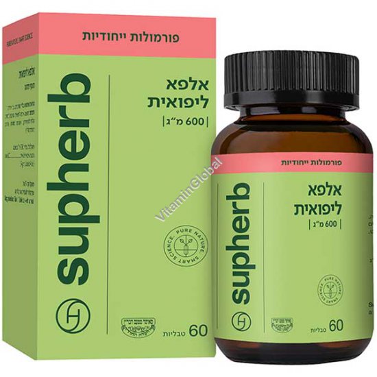 חומצה אלפא ליפואית 600 מ"ג, כשר בד"ץ 60 כמוסות - סופהרב