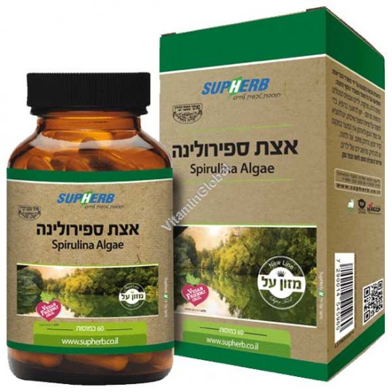 אצת אגם ספירולינה כשרה למהדרין 600 מ"ג 60 כמוסות - סופהרב