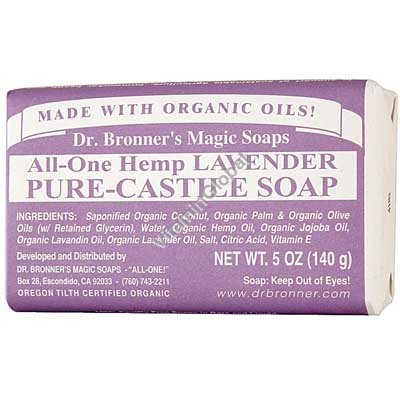 סבון טבעי אמיתי לבנדר 140 גרם - ד"ר ברונר