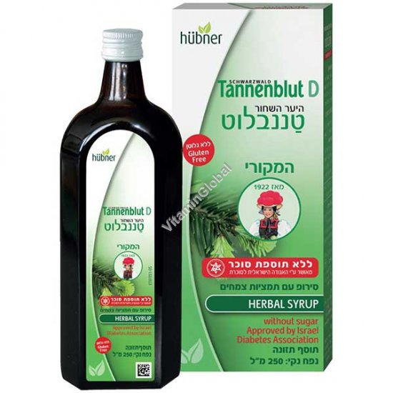סירופ צמחים טננבלוט ללא סוכר להקלה על שיעול יבש ושיעול לח – הובנר 250 מ"ל - הובנר