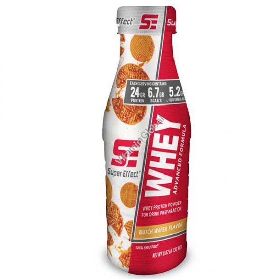 חלבון מי גבינה כשר בטעם וופל הולנדי 33 גרם בבקבוק אישי - סופר אפקט