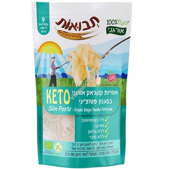 סלים נודלס - אטריות קונג\'אק אורגני בסגנון פטוצ\'יני, 200 גרם - תבואות