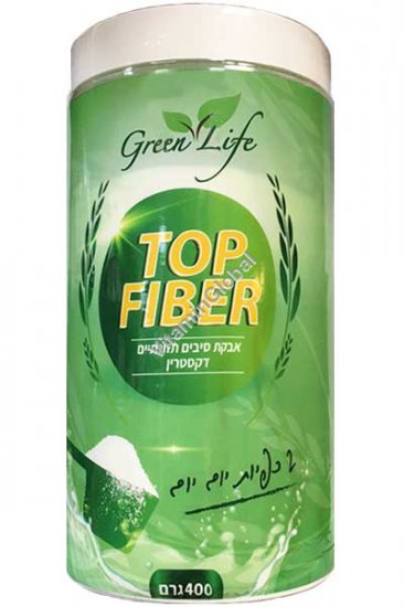 טופ פייבר - אבקת סיבים תזונתיים (דקסטרין תירס) 400 גרם - גרין לייף