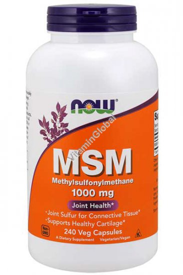MSM לשיכוך, להקלה ולהפחתה של כאבים 1000 מ"ג 240 כמוסות צמחיות - נאו פודס