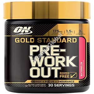 גולד סטאנדרט Pre-Workout - פורמולה לפני אימון בטעם אבטיח 300 גרם - אופטימום נוטרישן