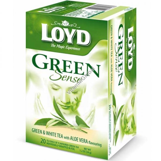תה ירוק עם תה לבן בטעם אלוורה 20 שקיקים - לויד