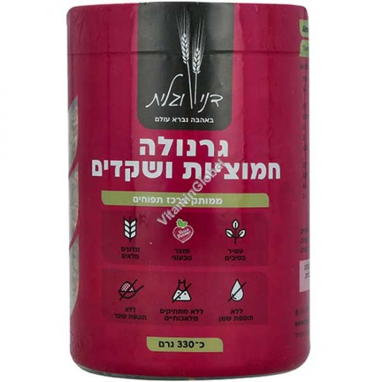 גרנולה חמוציות ושקדים, ללא תוספת סוכר 330 גרם - דני וגלית