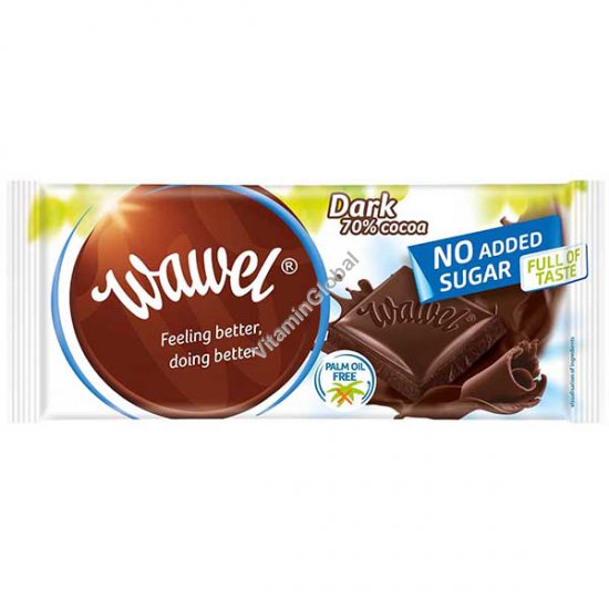 שוקולד מריר 70% קקאו ללא תוספת סוכר 90 גרם - וואוול