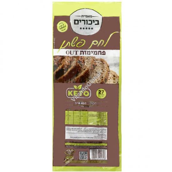 לחם פשתן פרוס מזרעי פשתן טחונים 450 גרם - ביכורים
