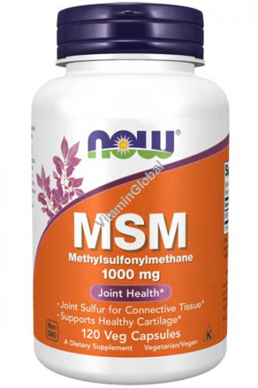 MSM אס אמ אס לשיכוך, להקלה ולהפחתה של כאבים 1000 מ"ג 120 כמוסות צמחיות - נאו פודס