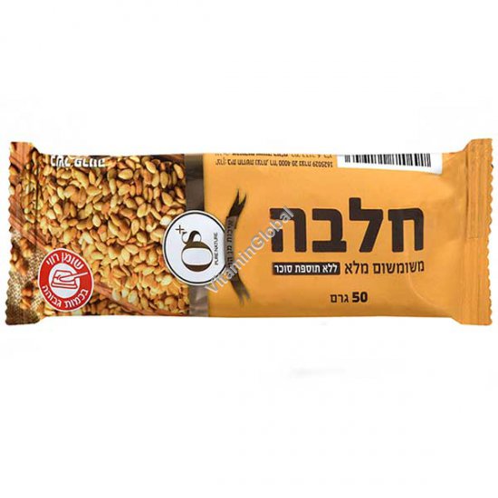 חטיף חלבה משומשום מלא, ללא תוספת סוכר 50 גרם - טבעקום