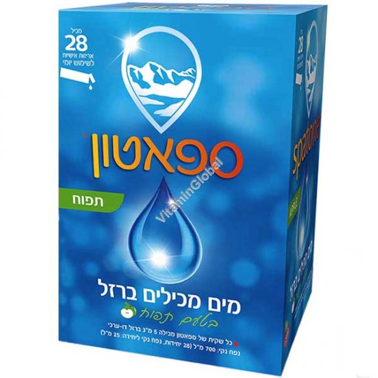 ספאטון - מים המכילים ברזל טבעי בטעם תפוח 700 מ"ל (28 שקיות 25 מ"ל כ"א)