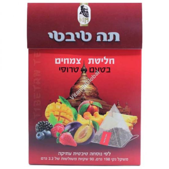 תה טיבטי - תערובת צמחים ופירות טבעיים לחליטה, 90 שקיות תה משולשות - ד"ר קים