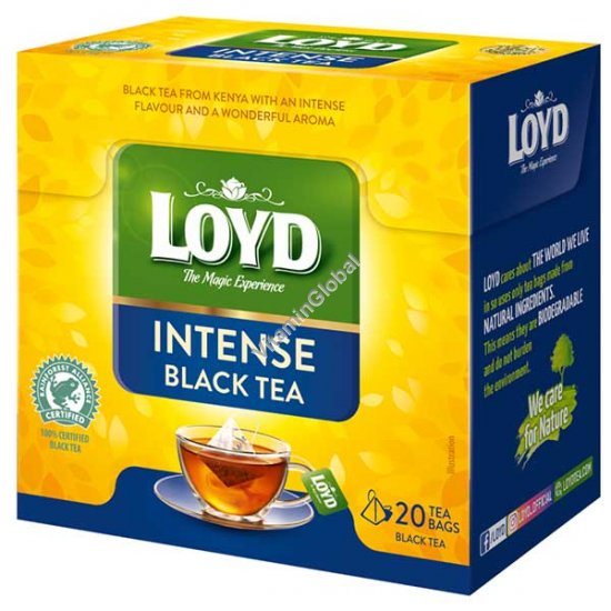 תה שחור אינטנסיבי 20 שקיות תה פירמידה - לויד
